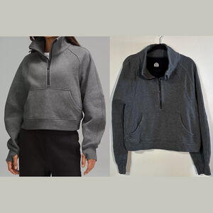 Lululemon Scuba Oversized Funnel Gray 1/2 Zip Pullover Sweatshirt Women’s XL/XXL